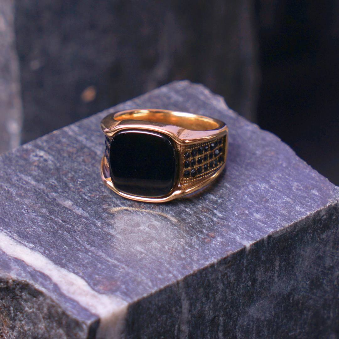 Golden Turkish Onyx Ring - TRB016