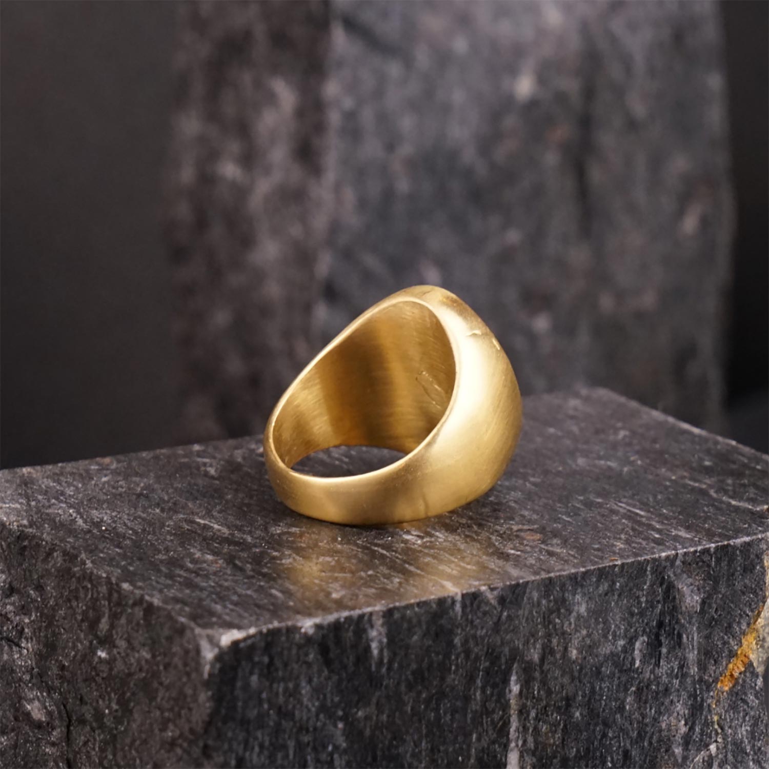 Golden Plain Signet Ring - TRB018