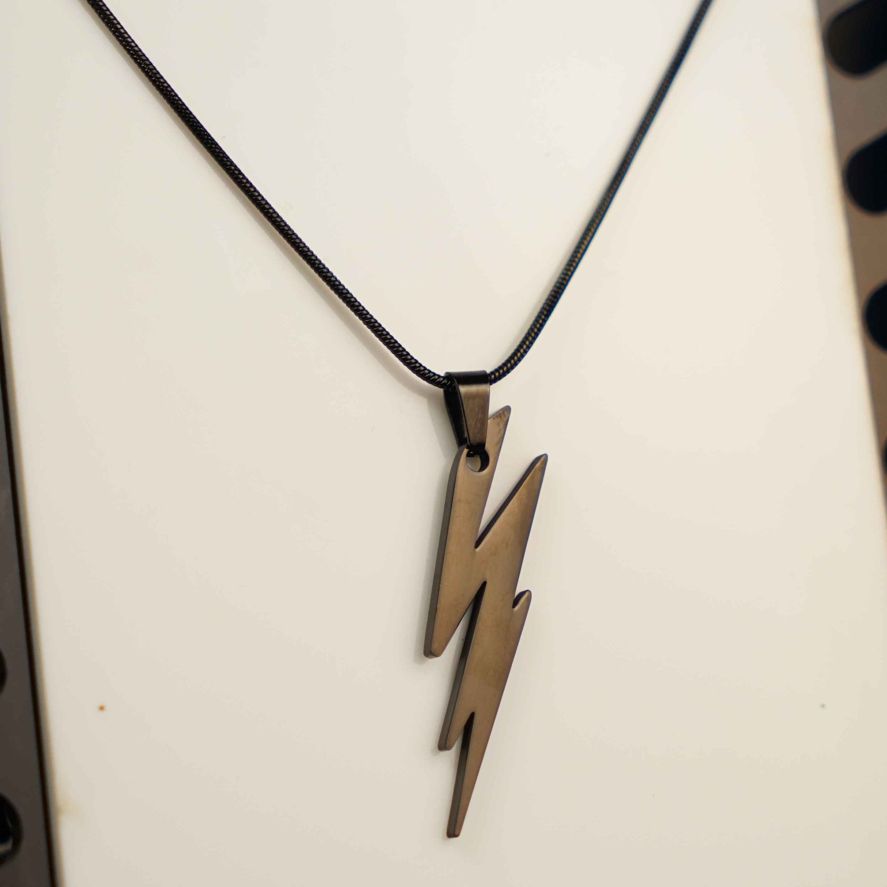 Black Lightening Pendent Necklace