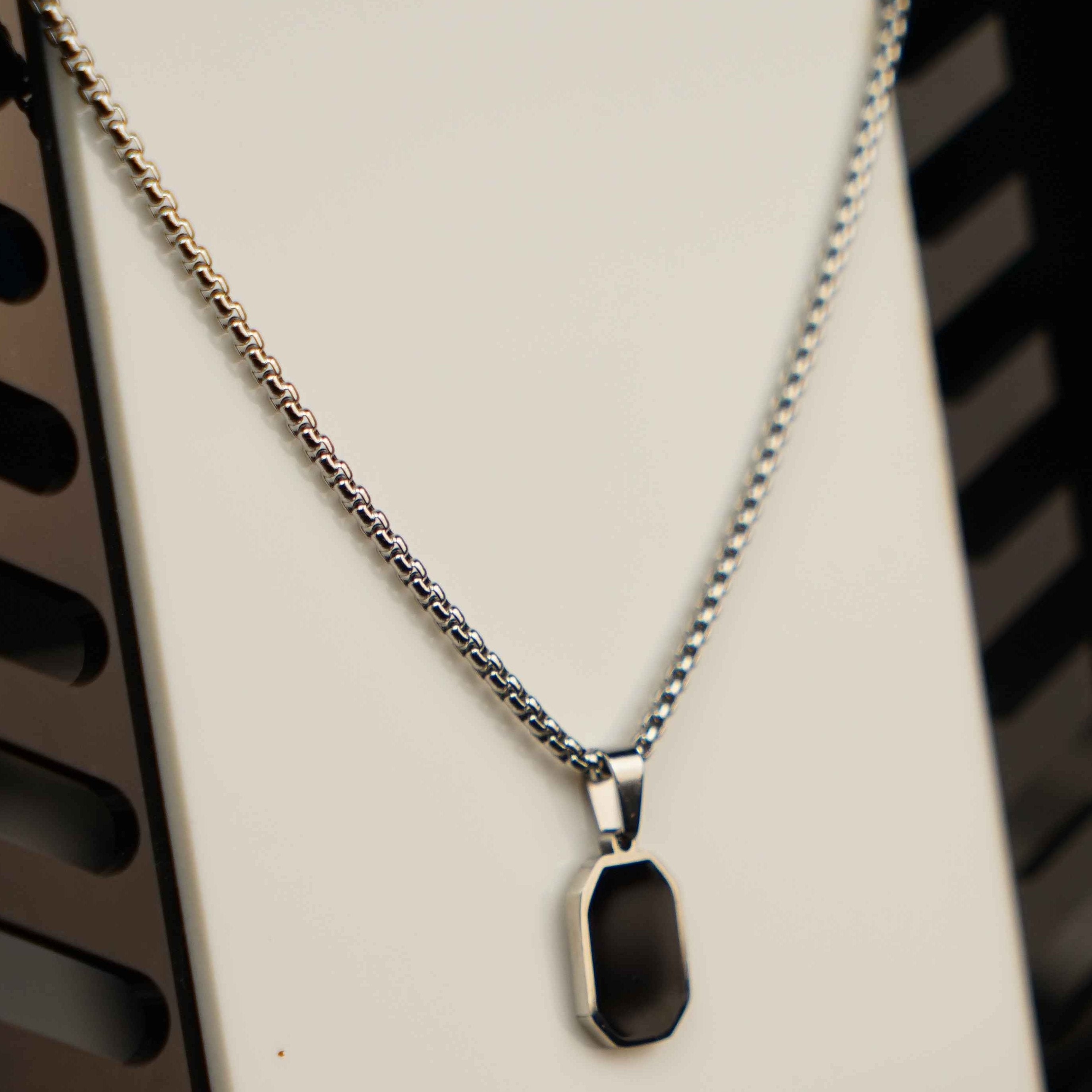 Miami Black Square Necklace