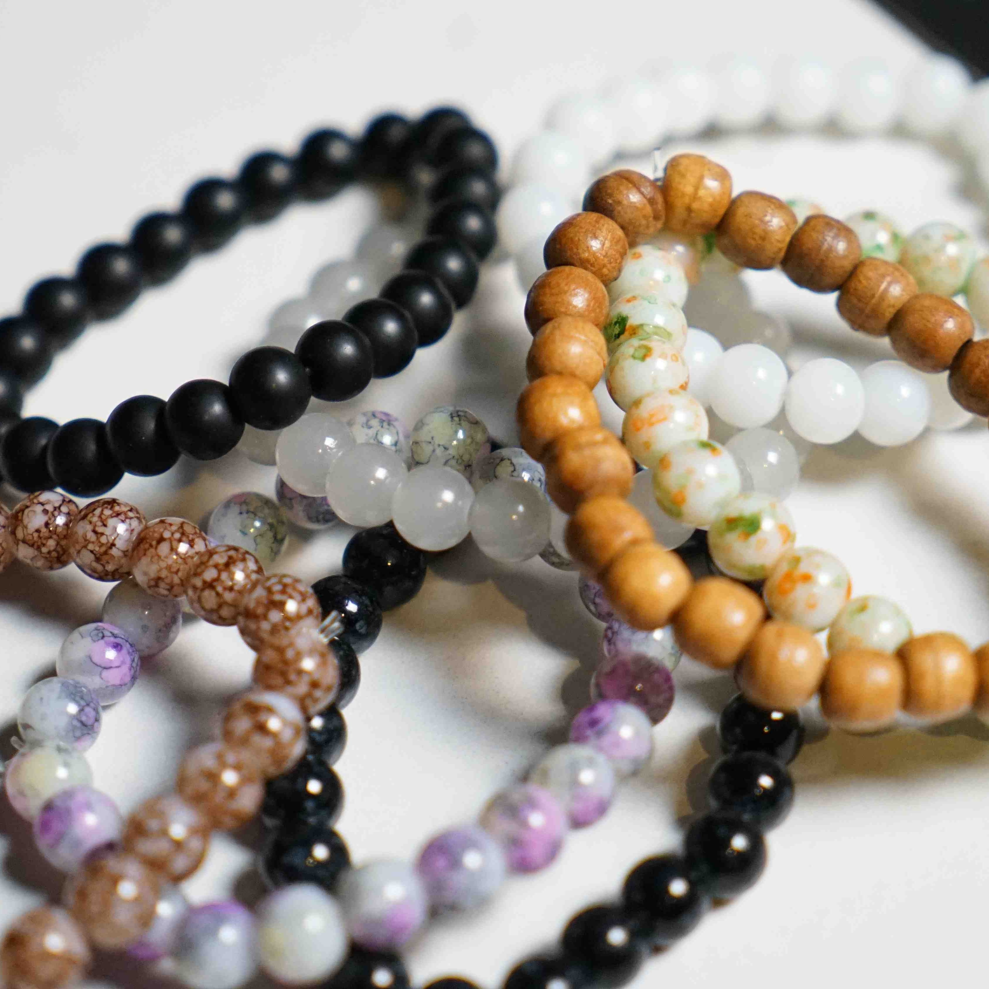 Pack Of 8 Stone Beaded Bracelet