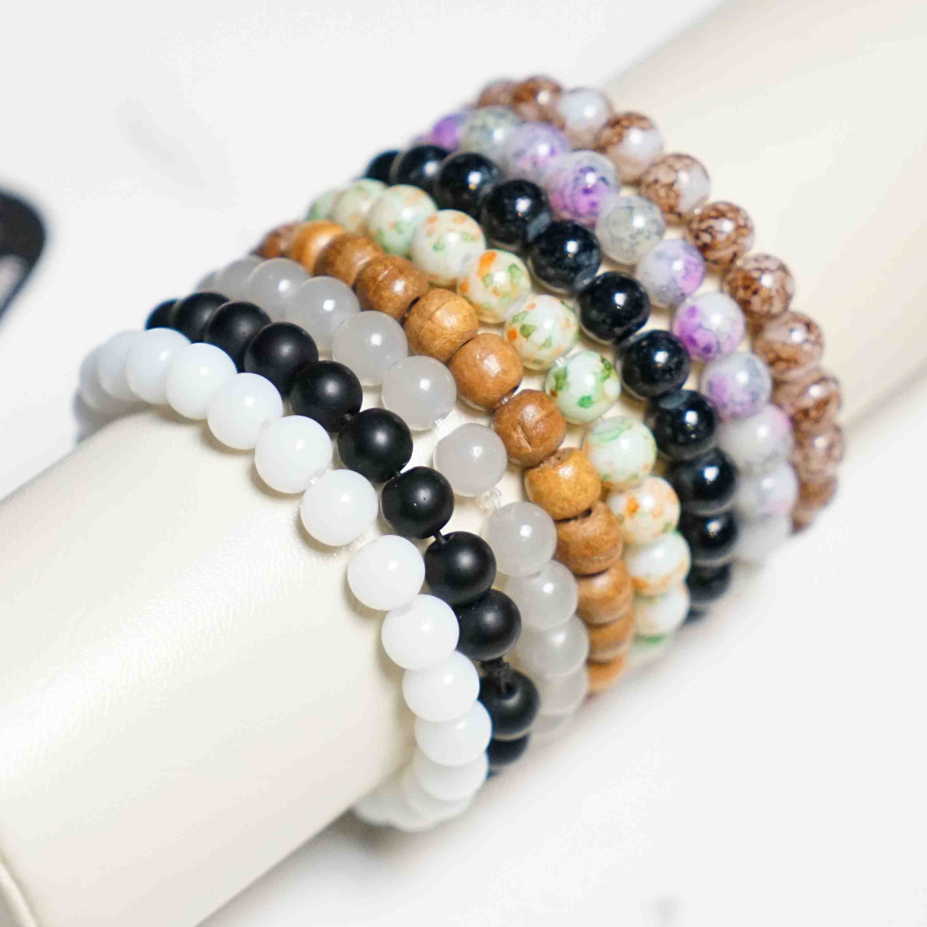 Pack Of 8 Stone Beaded Bracelet