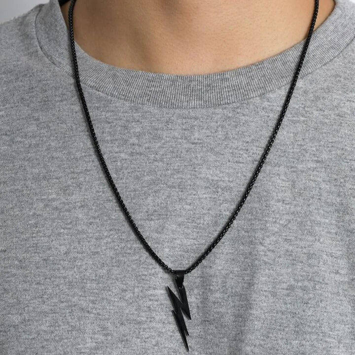 Black Lightening Pendent Necklace